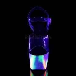 PLEASER Adore-708GXY Blacklight Reactive Galaxy Effect Glitter Stripper 7" Heels
