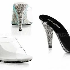 Discontinued FABULICIOUS Caress-401DM Clear Rhinestones Prom Wedding 4" Heels