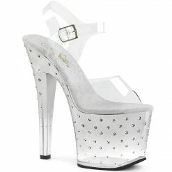 PLEASER Radiant-708T Rhinestones Tinted Platforms Stripper Dancer Club 7