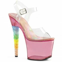 PLEASER Unicorn-708T Glitter Ombre Unicorn Stripper Pole Dancer Platform 7