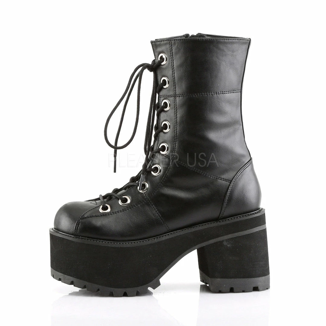 DEMONIA Ranger-301 Women's Vegan Leather Goth Alternative Combat Platforms Boots