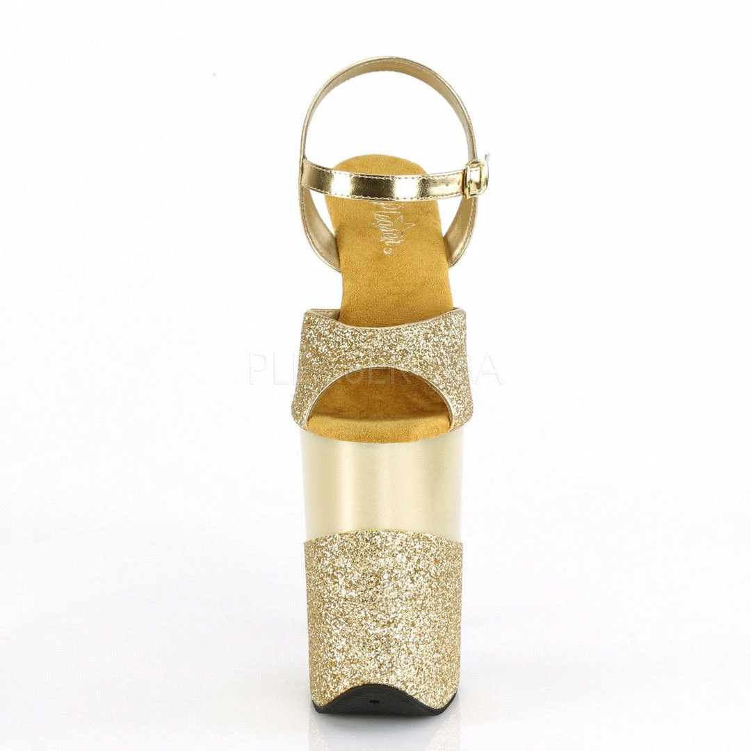 PLEASER Infinity-909-2G Glitter Stripper Pole Dancer Showgirl Club Strap 9" Heel Heels