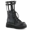DEMONIA Emily-357 Heart Ring Spike Cage Leg Brace Goth Ankle Calf Platform Boots