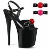 PLEASER Flamingo-809GB Gag Ball Sexy Stripper Pole Dancer Club Platform 8" Heels