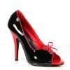 PLEASER Seduce-216 Black & Red Goth Rockabilly Pinup 5" Heels Women's Size 4-13