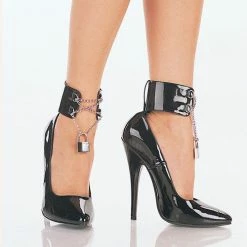 DEVIOUS Domina-434 Fetish Goth Ankle Cuffs Drag Pumps 6" Heels Women's Size 4-15