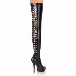 Boots DEVIOUS Indulge-3063 Drag Dominatrix Fetish Lace Up Back Thigh Boot 5-15