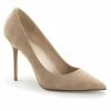 DISCONTINUED PLEASER Classique-20 Nude Suede Work Dress Party Pumps 4" Heel 4-15