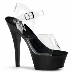 PLEASER Kiss-208 Clear Stripper Pole Dancer Club Ankle Strap Platform 6