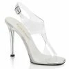 FABULICIOUS Gala-07 Clear Slingback Fitness Bikini Model Comp Dress 4.5" Heel Heels