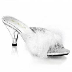 FABULICIOUS Belle-301F Satin Fluffy Fur Feathers Bedroom Slippers Mules 3