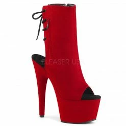 PLEASER Adore-1018FS Faux Suede Ankle Calf Open Toe Back Platform Boots 7