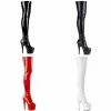 PLEASER Adore-3000 Black Red White Exotic Sexy Club Platform Thigh Boots