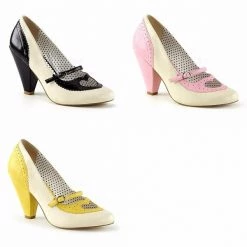 Discontinued PINUP COUTURE Poppy-18 Mary Jane Spectator Pump Heart Cutout Heels