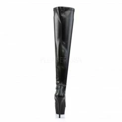 PLEASER Delight-3000 Black Stretch Patent / Faux Leather Zip 6