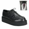 DEMONIA Creeper-402 Black Leather Goth Casual Dress Men's Unisex Shoes