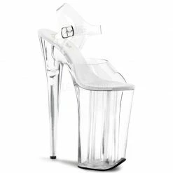 Heels PLEASER Beyond-008 Black Clear Stripper Pole Dancer Burlesque Showgirl 10" Heel