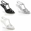 Discontinued FABULICIOUS Lovely-420 Rhinestone Dress Formal Wedges Sandals Heels