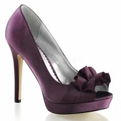 Discontinued FABULICIOUS Lumina-42 Satin Frilled Dress Formal Wedding Pump Heels