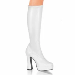 PLEASER PINK LABEL Electra-2000Z Black White Knee Boots 5" Heels Women's 5-15