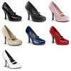 PINUP COUTURE Cutiepie-02 Black White Red Cream Blue Pin Up Mary Jane 4.5" Heels