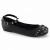 DEMONIA Star-23 Gothic Occult Pentagram Star Spiked Witch Strap Ballet Flats