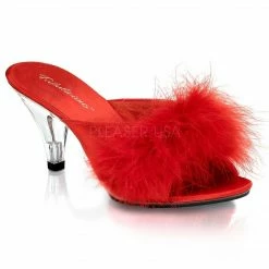 FABULICIOUS Belle-301F Satin Fluffy Fur Feathers Bedroom Slippers Mules 3