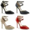 PLEASER Amuse-25 D'Orsay Strappy Criss Cross Work Dress Party 5" Pumps Heels