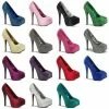 Discontinued BORDELLO Teeze-06R Rhinestones Burlesque Wedding Party Heels Pumps