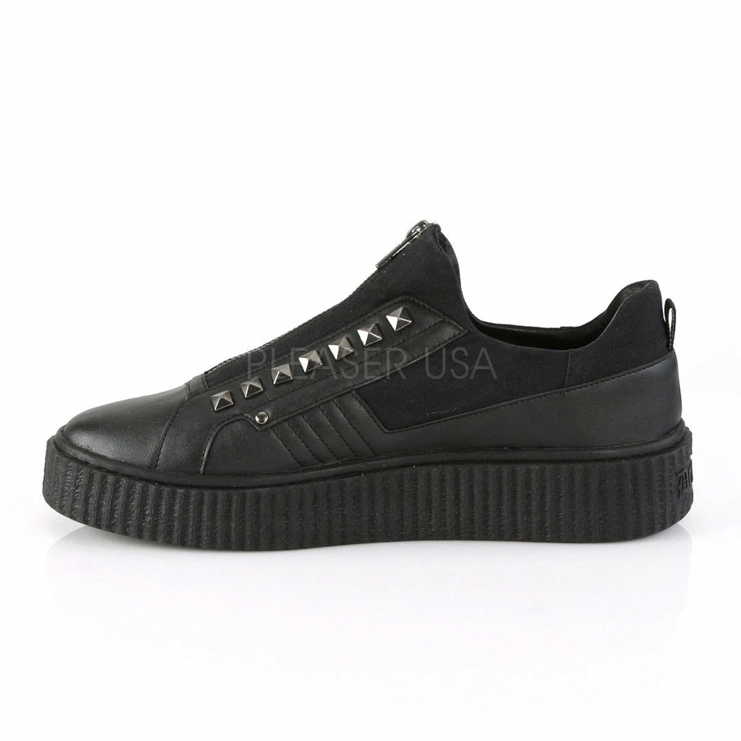 Mens/Unisex DEMONIA Sneeker-125 Men's Unisex Goth Rocker Stud Creeper Platform Sneaker Shoes