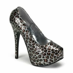 Discontinued BORDELLO Teeze-37 Blue Purple Red Silver Gold Cheetah Glitter Heels