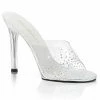 Heels FABULICIOUS Gala-01SD Clear Rhinestones Fitness Model Wedding Slides 4.5" Heel