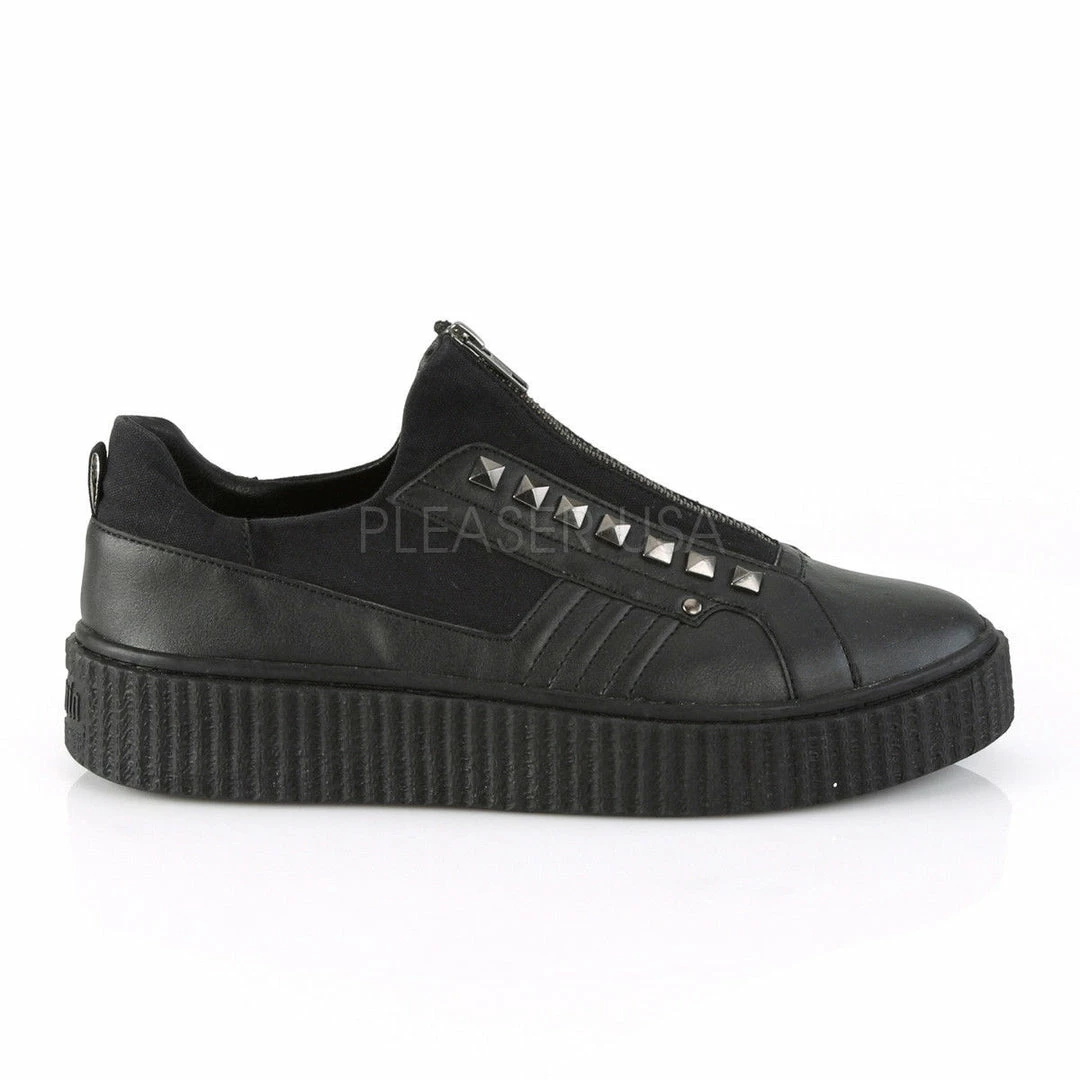 Mens/Unisex DEMONIA Sneeker-125 Men's Unisex Goth Rocker Stud Creeper Platform Sneaker Shoes
