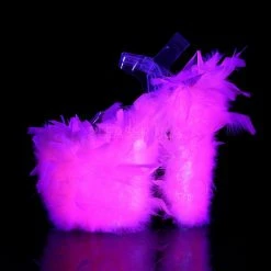 Discontinued PLEASER Flamingo-808F Marabou Feathers Blacklight Reactive Stripper Club 8