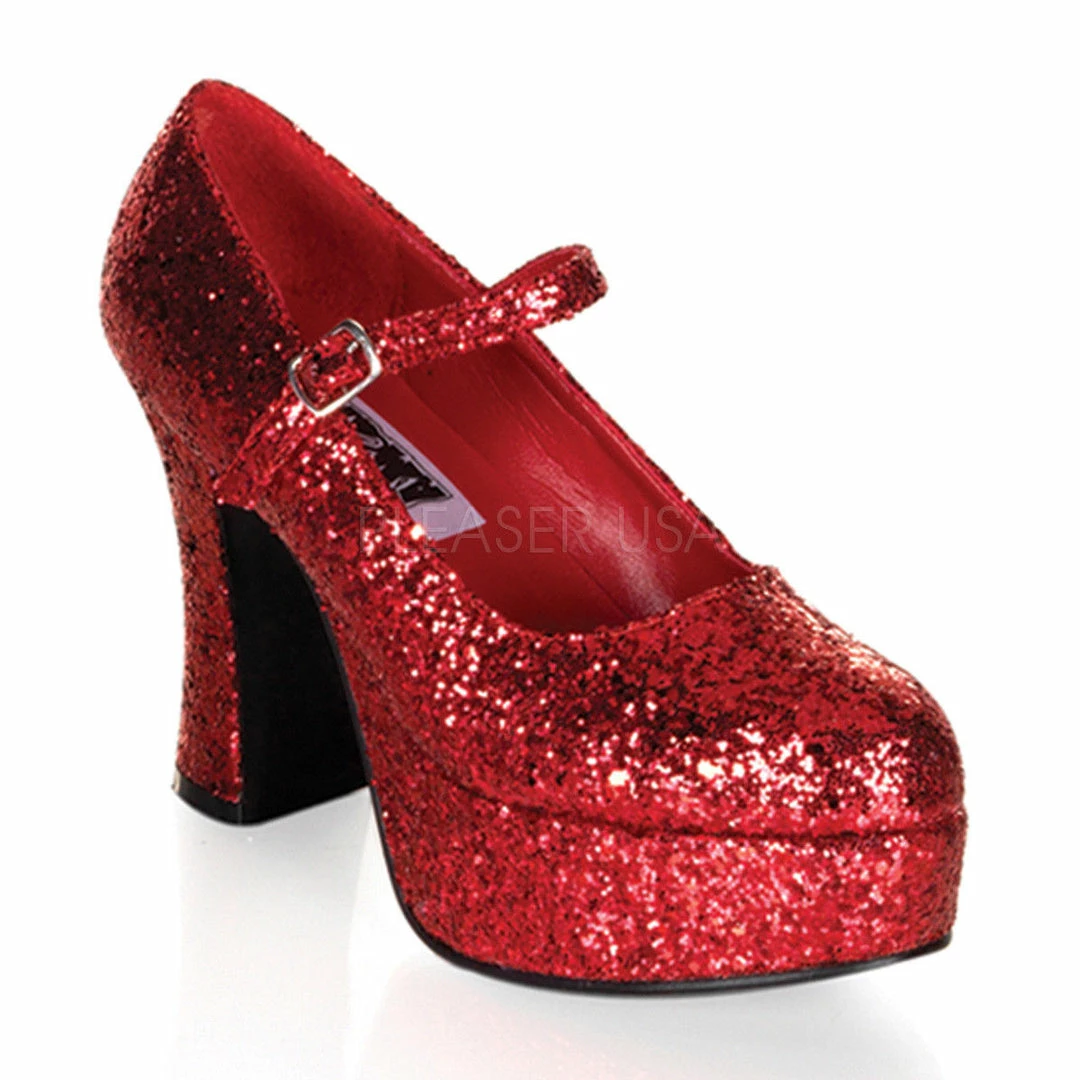 FUNTASMA Maryjane-50G Black Red Pink Glitter Dorothy Fairy Dress Cosplay Heels