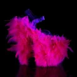 Discontinued PLEASER Flamingo-808F Marabou Feathers Blacklight Reactive Stripper Club 8
