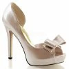 DISCONTINUED FABULICIOUS Lumina-32 Champagne Party Dress Formal Wedding Heels