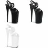 Heels PLEASER Beyond-097 Black White Strappy Stripper Pole Burlesque Showgirl 10" Heel