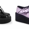 DEMONIA Creeper-205 Detachable Bat Wings Goth Alternative 3" Platform Flat Heels