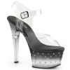 PLEASER Aspire-608STD Rhinestones Stripper Dancer Club Straps 6" Platforms Heels