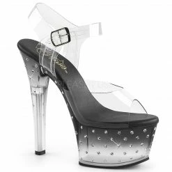 PLEASER Aspire-608STD Rhinestones Stripper Dancer Club Straps 6" Platforms Heels