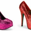 PLEASER PINK LABEL Teeze-06GW WIDE WIDTH Glitter Drag Queen Pumps Heels 10-15