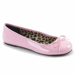 PLEASER PINK LABEL Anna-01 Black Pink Cream Silver Ballet Flats Drag Womens 8-15