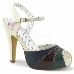 Pleaser PINUP COUTURE BETTIE-27 Multi Peep Toe Ankle Strap Sandals 4.5" Heels