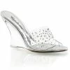 FABULICIOUS Lovely-401RS Clear Rhinestone Slides Wedding 4" Wedges Sandals Heels