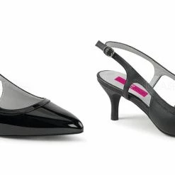 Discontinued PLEASER PINK LABEL Kitten-02 Work Slingback 2" Heel Drag Women 8-15