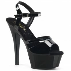 PLEASER Kiss-229 Black Sexy Strap Exotic Pole Dancer Club Platforms 6" Heels