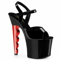 Discontinued PLEASER Scallop-709CH Chrome Stripper Pole Dancer Platforms 7" Scalloped Heels