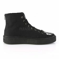 DEMONIA Sneeker-252 Men's Unisex Skeleton X-Ray Bone High Top Creeper Sneakers Mens/Unisex