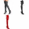 PLEASER Seduce-3028 Black Red Buckle Thigh Boots Drag Cross Dresser Women's 5-13